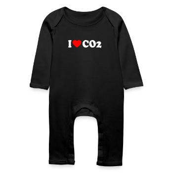 I love co2 - Grenouillère bio Bébé - noir - Devant