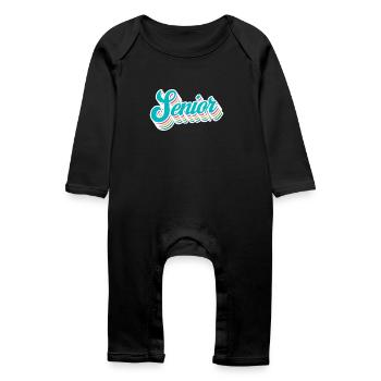 Senior - Student Class Retro Graduation Party Geschenk - Baby Bio Strampler - Schwarz - Vorne