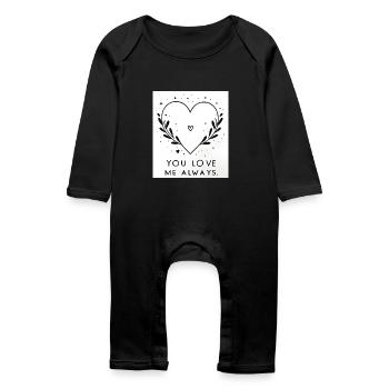 Love Card - Baby Organic Romper - black - Front