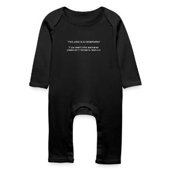 This joke is AI generated - Baby Organic Romper - black - Front
