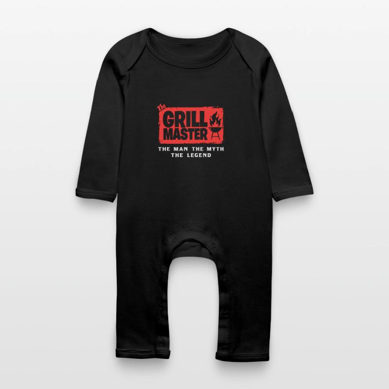 The Grillmaster BBQ Grilling Cult Saying Baby Organic Romper