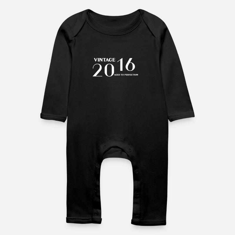 Årgang 2016 lagret til perfektion - Økologisk sparkedragt til baby - sort