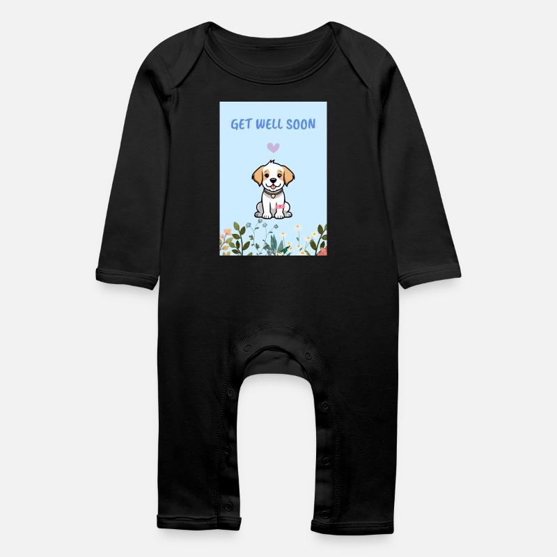 Gute Besserung Geschenk - Baby Bio Strampler - Schwarz
