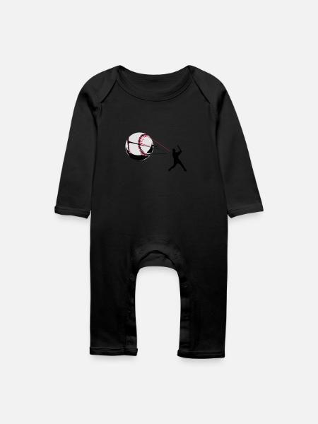 Baseball - Baby Bio Strampler - Schwarz