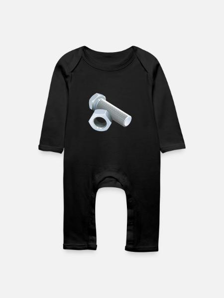 Schraube - Baby Bio Strampler - Schwarz