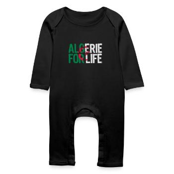 Algerie for life grunge vect - Grenouillère bio Bébé - noir - Devant