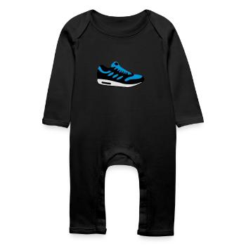 schuh__f3 - Baby Bio Strampler - Schwarz - Vorne