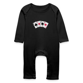 Cartes Poker - Cartes Poker - Grenouillère bio Bébé - noir - Devant