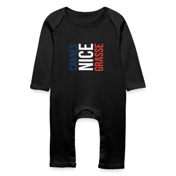Cannes Nice Grasse France Tour Souvenir - Baby Organic Romper - black - Front
