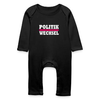 politikwechsel - Baby Bio Strampler - Schwarz - Vorne
