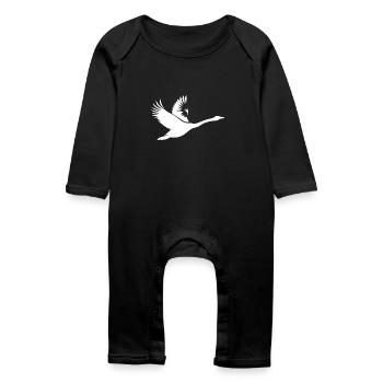 Élégant cygne tuberculé volant - Grenouillère bio Bébé - noir - Devant