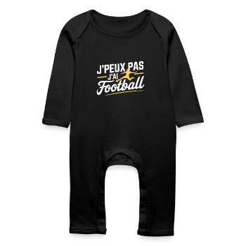 I can't I have Football - Baby Organic Romper - black - Front