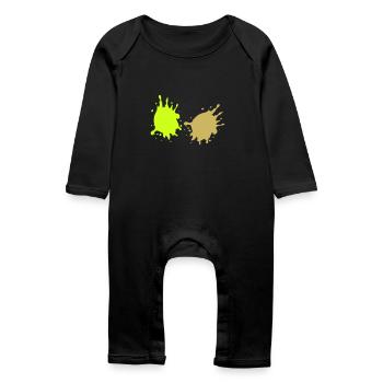 Taches de peinture - Grenouillère bio Bébé - noir - Devant