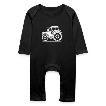 Tracteur - Grenouillère bio Bébé - noir - Devant