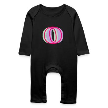 Lettre o multicolore - Grenouillère bio Bébé - noir - Devant