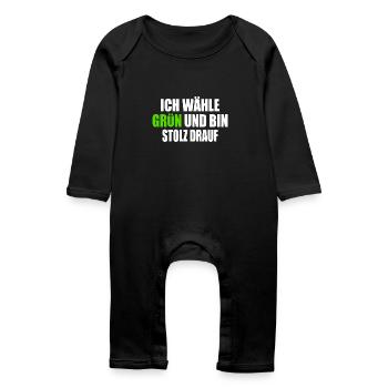I vote green and I'm proud of it - Baby Organic Romper - black - Front
