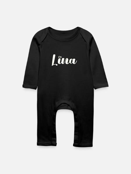 lina name - Baby Bio Strampler - Schwarz