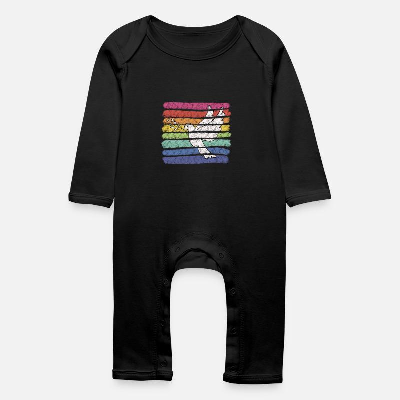 Regenbogentaube - Baby Bio Strampler - Schwarz