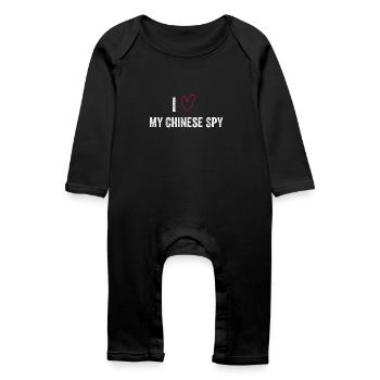 I Love My Chinese Spy - Baby Organic Romper - black - Front