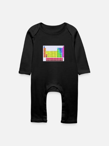 Periodensystem - Baby Bio Strampler - Schwarz