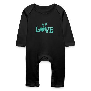 Love Planet Journée de la Terre environnementale - Grenouillère bio Bébé - noir - Devant