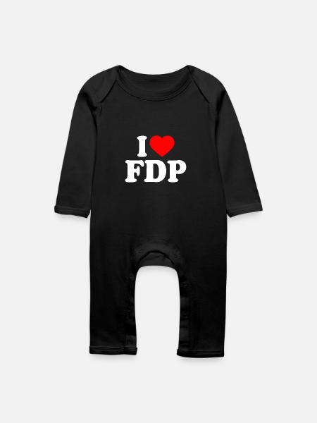 I love fdp - Baby Bio Strampler - Schwarz
