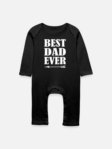 Best Dad Ever - Baby Bio Strampler - Schwarz
