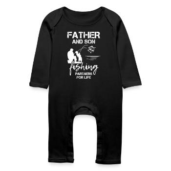 Father And Son Fishing Partners For Life - Baby Organic Romper - black - Front