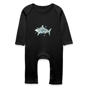 Haifisch - Baby Bio Strampler - Schwarz - Vorne