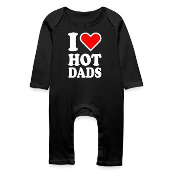 I love hot dads - Baby Organic Romper - black - Front