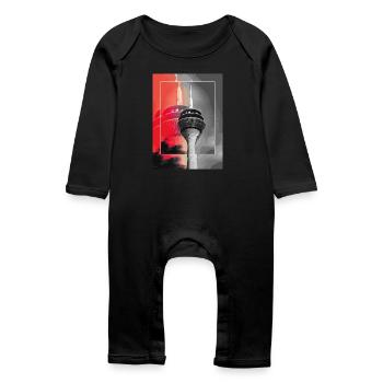 Dusseldorf Skyline TV Tower Germany City - Baby Organic Romper - black - Front