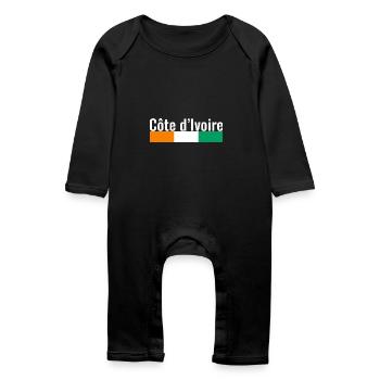 Côte d’Ivoire Côte d’Ivoire Drapeau ivoirien - Grenouillère bio Bébé - noir - Devant