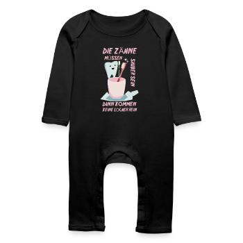 Pediatric dentist saying - Baby Organic Romper - black - Front