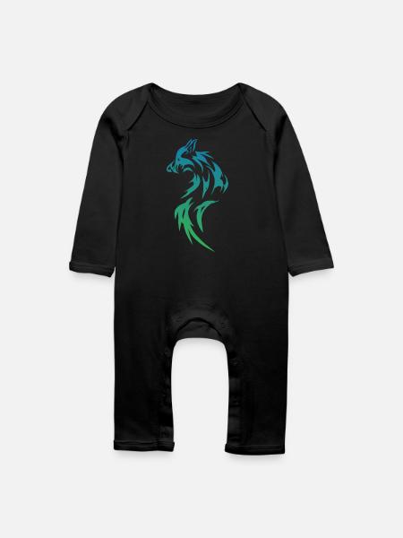 Wolf - Baby Bio Strampler - Schwarz