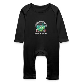 I drive my tractor - Baby Organic Romper - black - Front