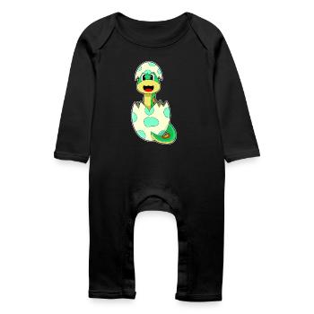 Schlange Ei - Baby Bio Strampler - Schwarz - Vorne
