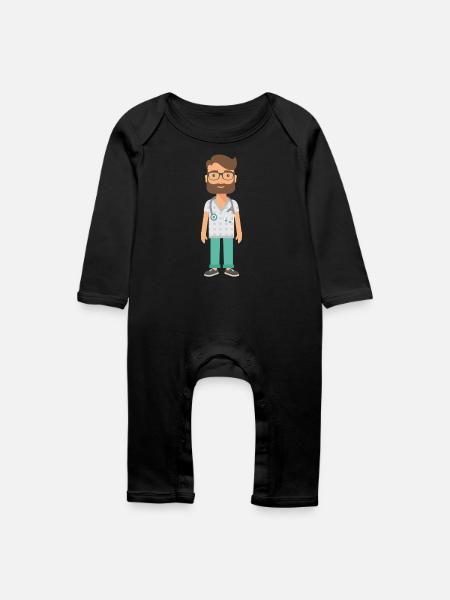 Doktor - Baby Bio Strampler - Schwarz