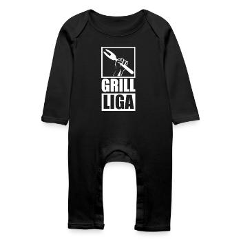 Logo de la Grill League Crache du feu - Grenouillère bio Bébé - noir - Devant