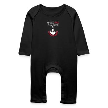 J'peux pas, j'me barre à la montagne - Grenouillère bio Bébé - noir - Devant