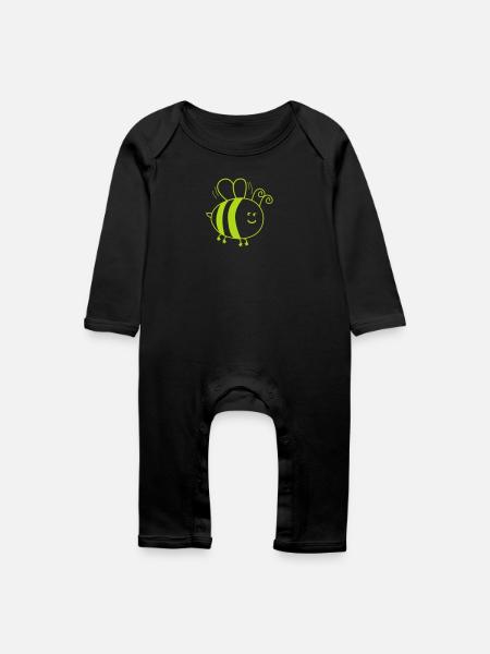Biene Comic - Baby Bio Strampler - Schwarz