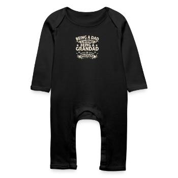 BEING A GRANDAD - Baby Organic Romper - black - Front