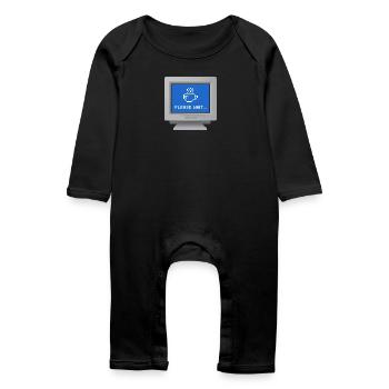 CRT design - Fond d'écran "please wait" - Grenouillère bio Bébé - noir - Devant