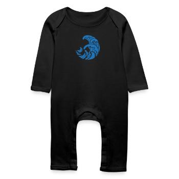 Conception des vagues bleues - Grenouillère bio Bébé - noir - Devant