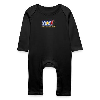 West Indies Cricket Player - Baby Organic Romper - black - Front