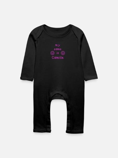 CAMILLE MY NAME IS - Baby Organic Romper - black