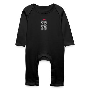 Glücklich vergeben - Baby Bio Strampler - Schwarz - Vorne