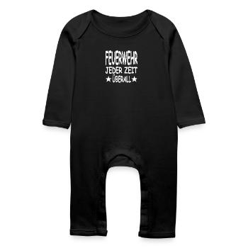 Feuerwehr - Baby Bio Strampler - Schwarz - Vorne