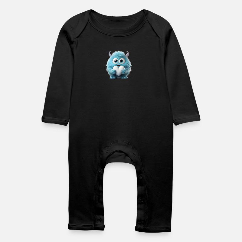 Fusselchen "Herz" - Baby Bio Strampler - Schwarz