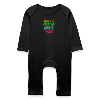 Geboren, um kreativ zu sein Gezwungen, Code zu schreiben T-Shirt - Baby Bio Strampler - Schwarz - Vorne