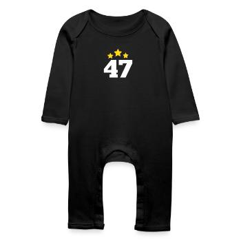 47 Years Star - 47th Anniversary Gift - Baby Organic Romper - black - Front
